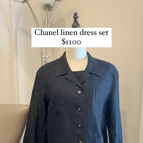 Chanel vintage 1996 runway linen dress jacket set - Picture 2 of 6